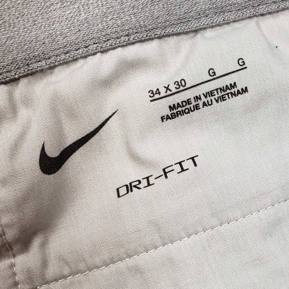 Nike Dri FIT UV Golf Chino Pants Size 34X30 Standard Fit Tan Khaki DA4089-297 - Picture 5 of 7